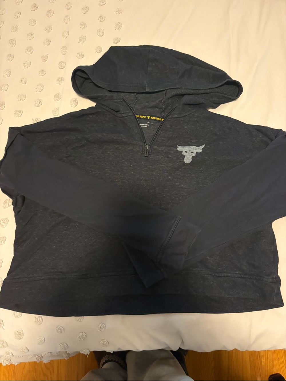 Under Armour Womens Project Rock Black Half-Zip Hoodie Sweater